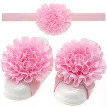 BalleenShiny 3PCS Flower Headband Baby Girls Barefoot Sandals Hair Foot Accessories Elastic Fashion Foot Decoration Kids Gift