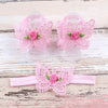 BalleenShiny 3PCS Flower Headband Baby Girls Barefoot Sandals Hair Foot Accessories Elastic Fashion Foot Decoration Kids Gift - tykonic