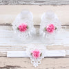 BalleenShiny 3PCS Flower Headband Baby Girls Barefoot Sandals Hair Foot Accessories Elastic Fashion Foot Decoration Kids Gift - tykonic