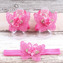 BalleenShiny 3PCS Flower Headband Baby Girls Barefoot Sandals Hair Foot Accessories Elastic Fashion Foot Decoration Kids Gift