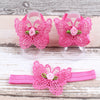 BalleenShiny 3PCS Flower Headband Baby Girls Barefoot Sandals Hair Foot Accessories Elastic Fashion Foot Decoration Kids Gift - tykonic