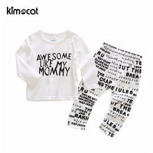 Kimocat High Quality Long Sleeve Autumn Spring Baby Boy Clothes Girls Clothing Set 2pcs Shirt+Pants Baby Cotton Pajamas Suits